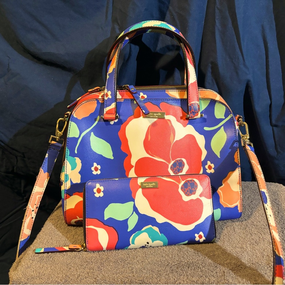 Kate Spade, New York, satchel purse, and wallet